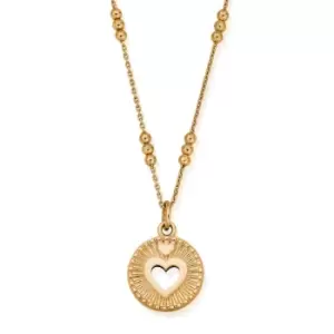 ChloBo Gold Plated Triple Bobble Chain Guiding Heart Necklace