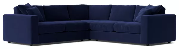 Swoon Althaea Velvet 5 Seater Corner Sofa - Ink Blue