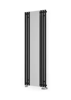 Terma Rolo Mirror Matt Black Vertical Designer Radiator, (W)590mm X (H)1800mm