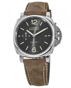Panerai Luminor Due 42mm Automatic 3 Days Grey Dial Brown Leather Strap Mens Watch PAM00904 PAM00904