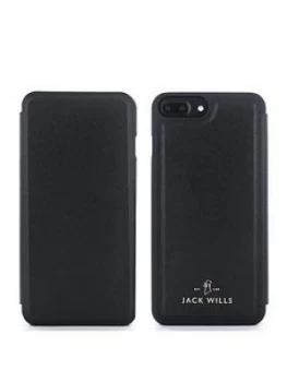 Jack Wills Apple iPhone 678 Plus Folio Bayles Black Saffiano