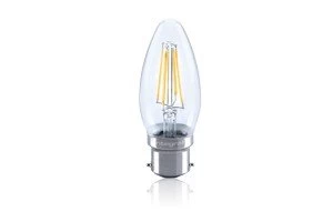10 PACK - LED Candle Filament Omni Bulb B22 4.5W 2700K (Warm) 470lm Dimmable