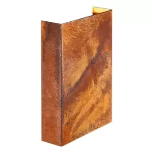 Fold 15cm LED Outdoor Up Down Wall Lamp Corten, IP54, 3000K