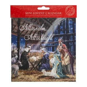 Nativity Scene Mini Advent Calendar Christmas Card