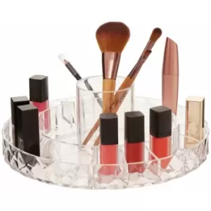 Makeup Organiser/ Lightweight/ Ample Storage/ Revolving Makeup Organizer w26 x d26 x h10cm - Premier Housewares