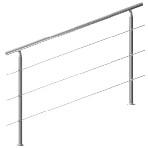 Banister Stainless Steel 5.3ft 3 Crosspieces