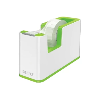 WOW Tape Dispenser Incl. Tape for Convenient One-hand Operation White/Green - Outer Carton of 4