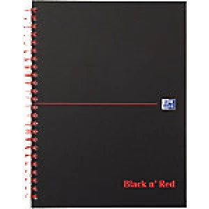 OXFORD Black n' Red Wirebound Hardback Notebook Smart Ruled A5+ 140 Pages