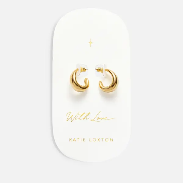 Katie Loxton Womens With Love Signet Hoop Earrings - Gold