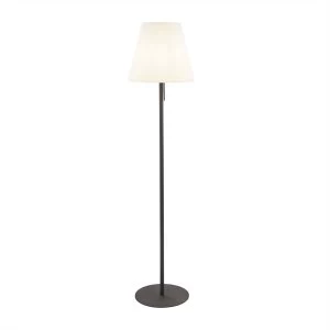 1 Light Outdoor Floor Lamp Dark Grey, White Shade IP44, E27