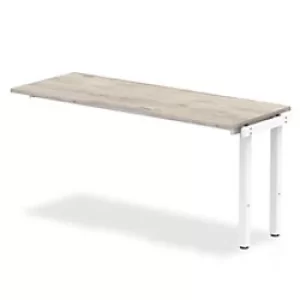Trexus Bench Desk Single Extension White Leg 1600x800mm Grey Oak Ref