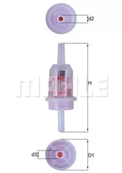 Fuel Filter -In-Line KL 23 by Mahle Replaces KL 23OF