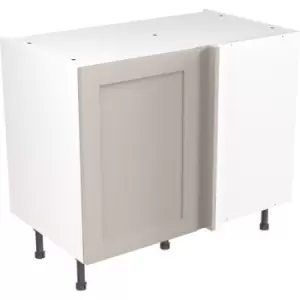 Kitchen Kit Flatpack Shaker Kitchen Cabinet Base Blind Corner Unit Ultra Matt 1000mm in Light Grey MFC
