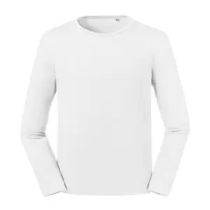 Russell Mens Long-Sleeved T-Shirt (L) (White)