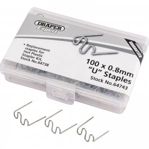 Draper U Staples for Hot Staplers 0.8mm Pack of 50