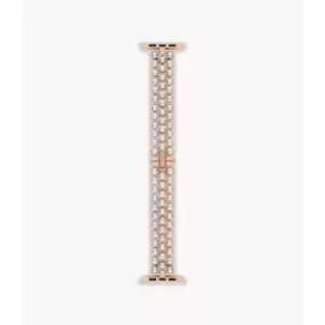 Kate Spade New York Womens -Tone Stainless Steel Ip And White Faux Pearls Band For Apple Watch, 38Mm/40Mm/41Mm - Rose Gold