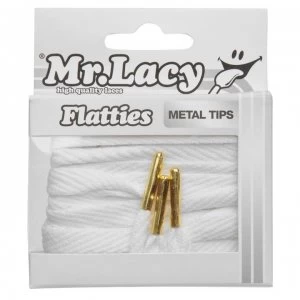 Mr Lacy Flatties Metal - White/Gold 130