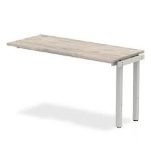 Trexus Bench Desk Single Extension Silver Leg 1400x800mm Grey Oak Ref