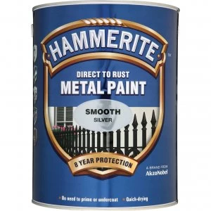 Hammerite Smooth Finish Metal Paint Silver 5000ml