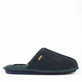 Barbour Mens Foley Suede Slippers - Navy - UK 11