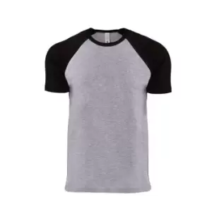 Next Level Adults Unisex Contrast Cotton Raglan T-Shirt (M) (Black/Heather Grey)