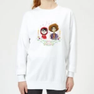 Coco Miguel And Hector Womens Sweatshirt - White - XL