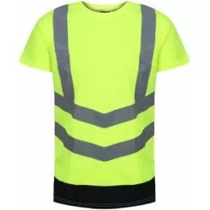 Regatta - Mens Pro Hi-Vis Short-Sleeved T-Shirt (s) (Yellow/Navy)
