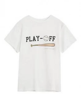 Mango Boys Play Off Graphic Print T-Shirt - White, Size 12 Years