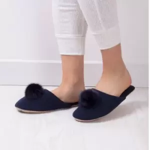 totes Isotoner Cashmere Ladies Mule Slippers Navy