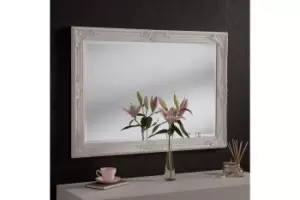 Decorative White Mirror 104 x 74cm