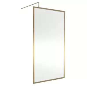 Hudson Reed Full Outer Frame Wetroom Screen 1950x1100x8mm - Brushed Brass