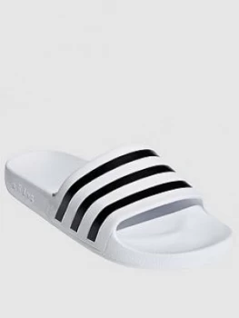 Adidas Adilette Aqua - White/Black, Size 5, Women