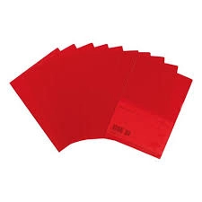 5 Star Folder Cut Flush Polypropylene Copy-safe Translucent A4 Red Pack 25