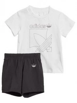 Adidas Originals Badge Shorts And Tee Set - White/Black