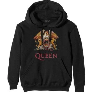 Queen - Classic Crest Mens X-Large Pullover Hoodie - Black