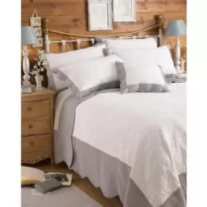 Riva Home Fayence Bedspread (195x260cm) (White/Grey) - White/Grey