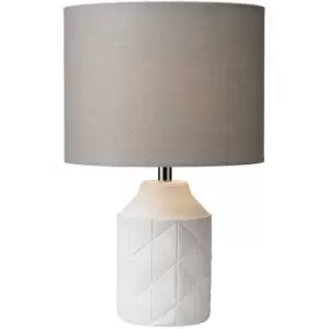 Lighting & Interiors Calvin Table Lamp White / Grey Shade - wilko