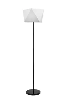 Carla Floor Lamp With Shade, Fabric Shade White, 1x E27