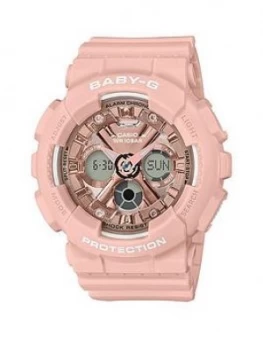 Casio Casio Baby G Rose Gold Chronograph Dial Pink Resin Strap Ladies Watch