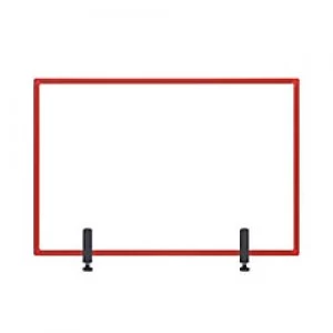 Bi-Office Maya Protector Desktop Board with Clamps and Red Frame Acrylic 1040 x 700 mm