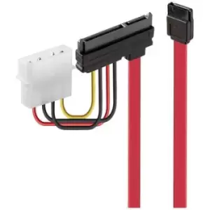 LINDY Hard drives Cable [2x SATA socket 7-pin, IDE power plug 4-pin - 1x SATA socket 7+15-pin] 0.50 m Red