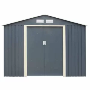 Rowlinson Trentvale Metal Apex Shed 8ft x 6ft, Light Grey