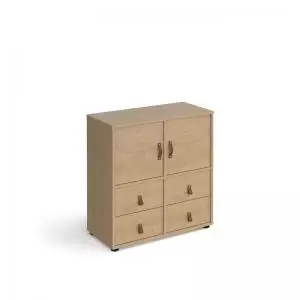 Universal cube storage unit 875mm high on glides with 2 cupboards and