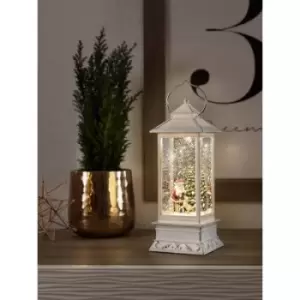 Konstsmide 4364-200 LED lantern Santa Claus and dog Warm white LED (monochrome) White snow-covered, water-filled, incl. switch