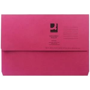 Q-Connect Document Wallet Foolscap Red Pack of 50 KF23016