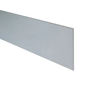 6mm Splashwall White Metallic effect Bevelled Glass Upstand (L)0.9m