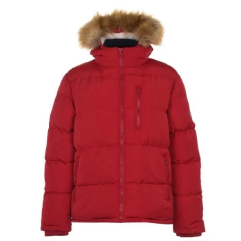 SoulCal 2 Zip Bubble Jacket Mens - Red/Navy