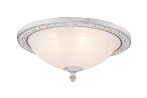 Aritos Flush Bowl Ceiling Lamp White with Gold, 3 Light, E27