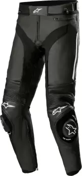 Alpinestars Missile V3 Motorcycle Leather Pants, black-white, Size 58, black-white, Size 58