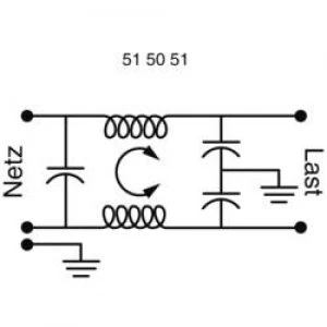 Mains filter IEC socket 250 V AC 1 A 3.7 mH L x